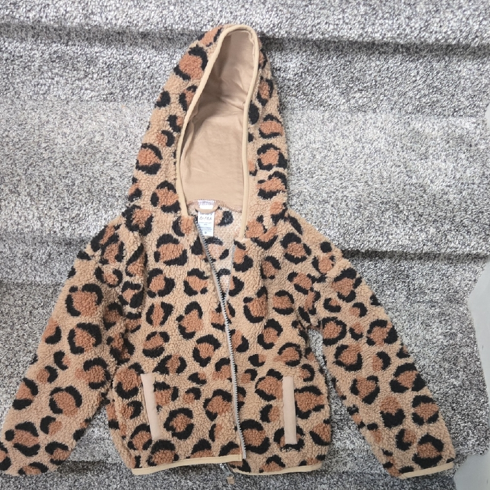 Carter's Tan and Black Animal Print Sherpa Jacket